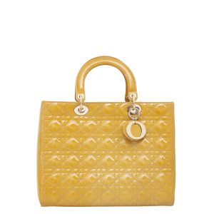 Bolsa Christian Dior Lady Dior Verniz Grande