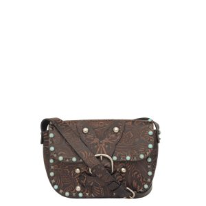 Bolsa Valentino Rolling Glam Marrom e Turquesa