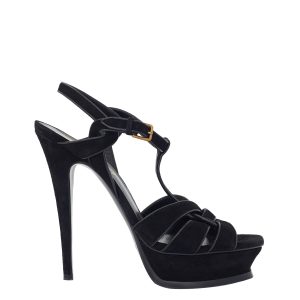 Sandália Yves Saint Laurent Couro e Camurça Tam 385