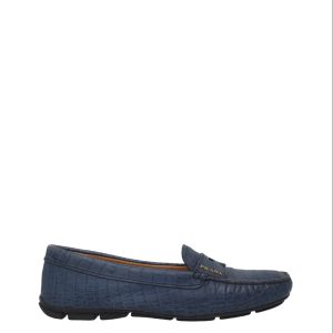 Mocassim Prada Couro Azul Tam 385