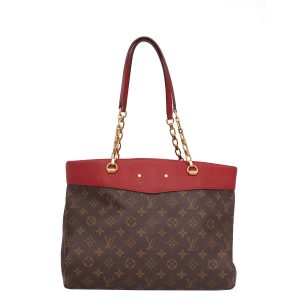 Bolsa Louis Vuitton Pallas Shopper Monograma e Vermelho