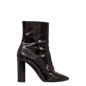 Bota Saint Laurent Verniz Preta Tam 38 Br