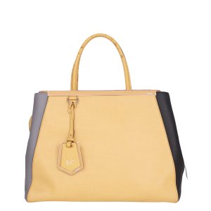 Bolsa Fendi 2Jour Amarela c Cinza e Preto