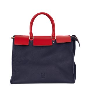 Bolsa Carolina Herrera Azul com Vermelho