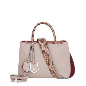 Bolsa Fendi 2 Jours Cinza com Python