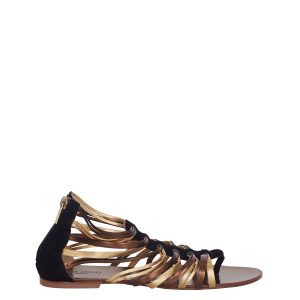 Rasteirinha Jimmy Choo Preto e Dourado Tam 365 Br