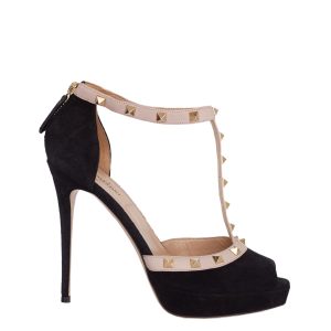 Sapato Valentino Camurça Preto e Nude Tam 365 Br