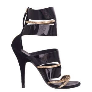 Sandália Balmain Preta com Strass Tam 355 Br