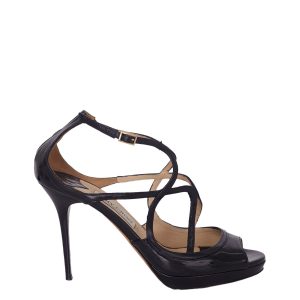 Sandalia Jimmy Choo Preta de Verniz TAM 37 BR