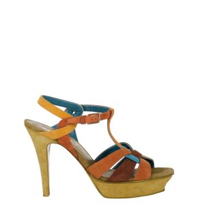 Sandália Saint Laurent Tribute Suede multicolor Tam 40