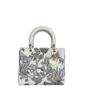 Bolsa Dior Lady Dior Branca Bordada