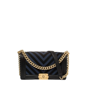 Bolsa Chanel Boy Preta e Azul