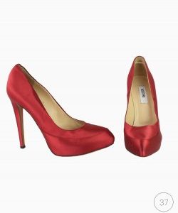 Sapato Moschino Cetim Vermelho