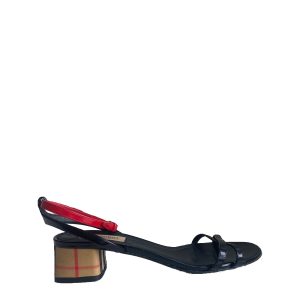Sandália Burberry Verniz Bicolor Tam 375