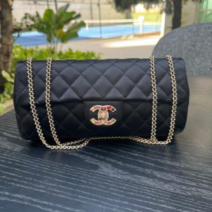 Bolsa Chanel Preta Cetim