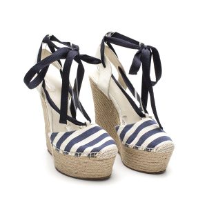 Sandália Gucci Anabela Azul e Branca Tam 38