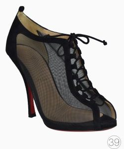 Ankle Boot Louboutin Tela Preto