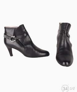 Ankle Boot Salvatore Ferragamo Couro Preta