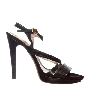 Sandália Salvatore Ferragamo Couro e Camurça Marrom