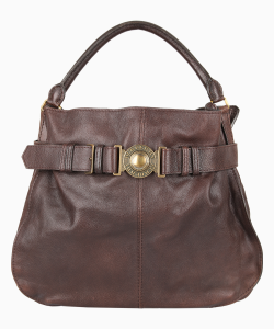 Bolsa Burberry Buffalo Hobo Couro Marrom