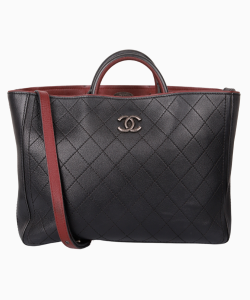 Bolsa Chanel CC Shopping Tote Bullskin Preta