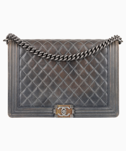 Bolsa Chanel Lambskin Boy Grande Azul