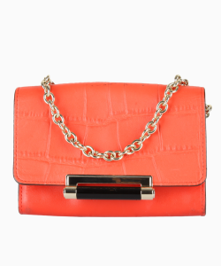 Bolsa Diane Von Furstenberg Chain Mini Crossbody Laranja