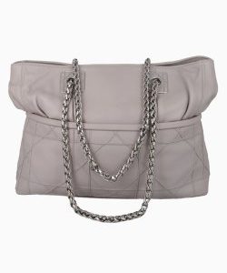 Bolsa Dior Cannage Granville Chain Tote Cinza