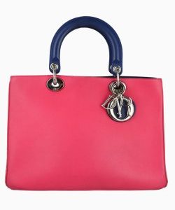 Bolsa Dior Diorissimo Snakeskin Medium Tote Rosa e Azul