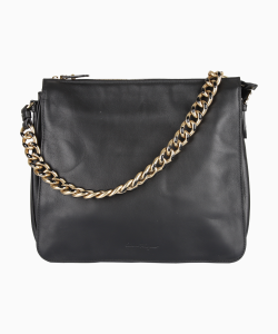 Bolsa Ferragamo Maxi Chain Couro Preta