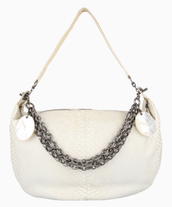 Bolsa Ferragamo Python Madrepérola Hobo Off White