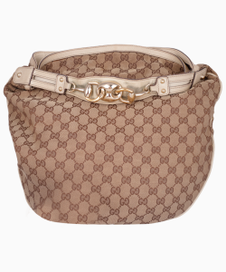 Bolsa Gucci Catena Horsebit Hobo GG Canvas