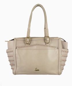 Bolsa Louboutin Spikes Tote Couro Nude