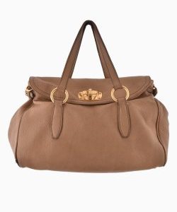 Bolsa Miu Miu Couro Tote Bege