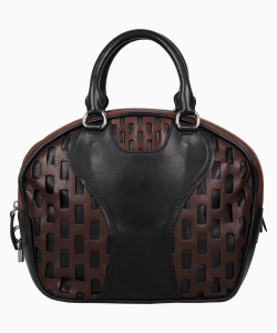 Bolsa Miu Miu Perfurated Bauletto Preta e Marrom