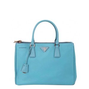Bolsa Prada Galleria Azul Saffiano Media