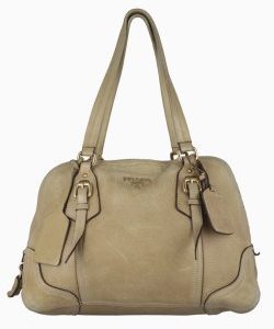 Bolsa Prada Cervo Antik Leather Bauletto Bege