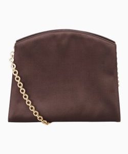 Bolsa Salvatore Ferragamo Vintage Satin Chain Marrom
