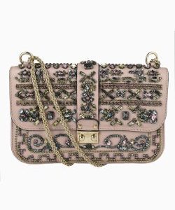 Bolsa Valentino Crystal Glam Lock Rosa