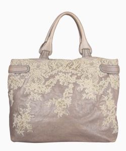 Bolsa Valentino Urban Lace Tote Nude Metalizado