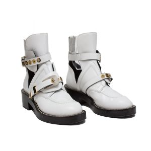 Bota Balenciaga Branca Com Fivelas Tam 38