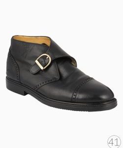 Bota Bally Cano Baixo Brogue Preta