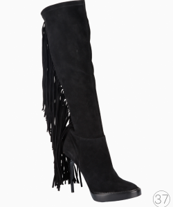 Bota Burberry Cano Alto Suede Preta