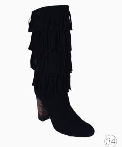 Bota Burberry Franjas Suede Preta