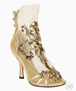 Bota Dolce & Gabbana Ankle Tule Dourada