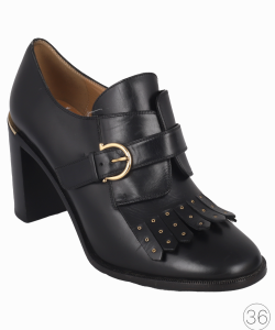 Bota Ferragamo Fringe Ankle Couro Preta