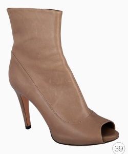 Bota Gianvito Rossi Peep Toe Couro Cinza