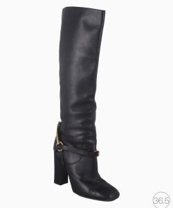 Bota Gucci Cano Alto Couro Preta