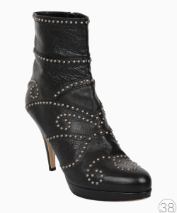Bota Miu Miu Ankle Studs Couro Preta