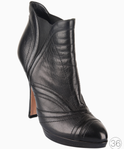 Bota Prada Ankle Couro Preta